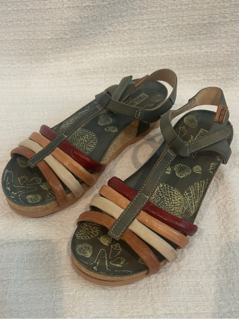 Piklolinos Multi-Color Strappy Leather Sandals - Women